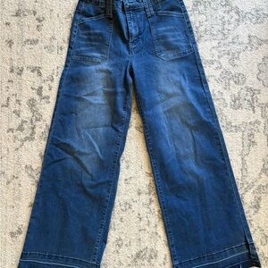 Wide Leg Blue Denim Jeans